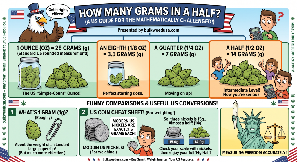 how many grams are in a half